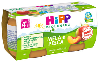 Hipp Bio Omogeneizzato Mela/pesca 2x80g