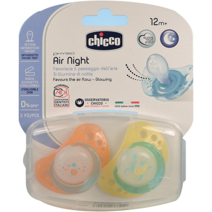 Chicco Succhietto Air Luminoso Silicone 12m+ 2 Pezzi