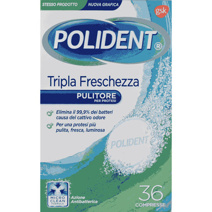 POLIDENT TRIPLA FRESCHEZ 36 COMPRESSE